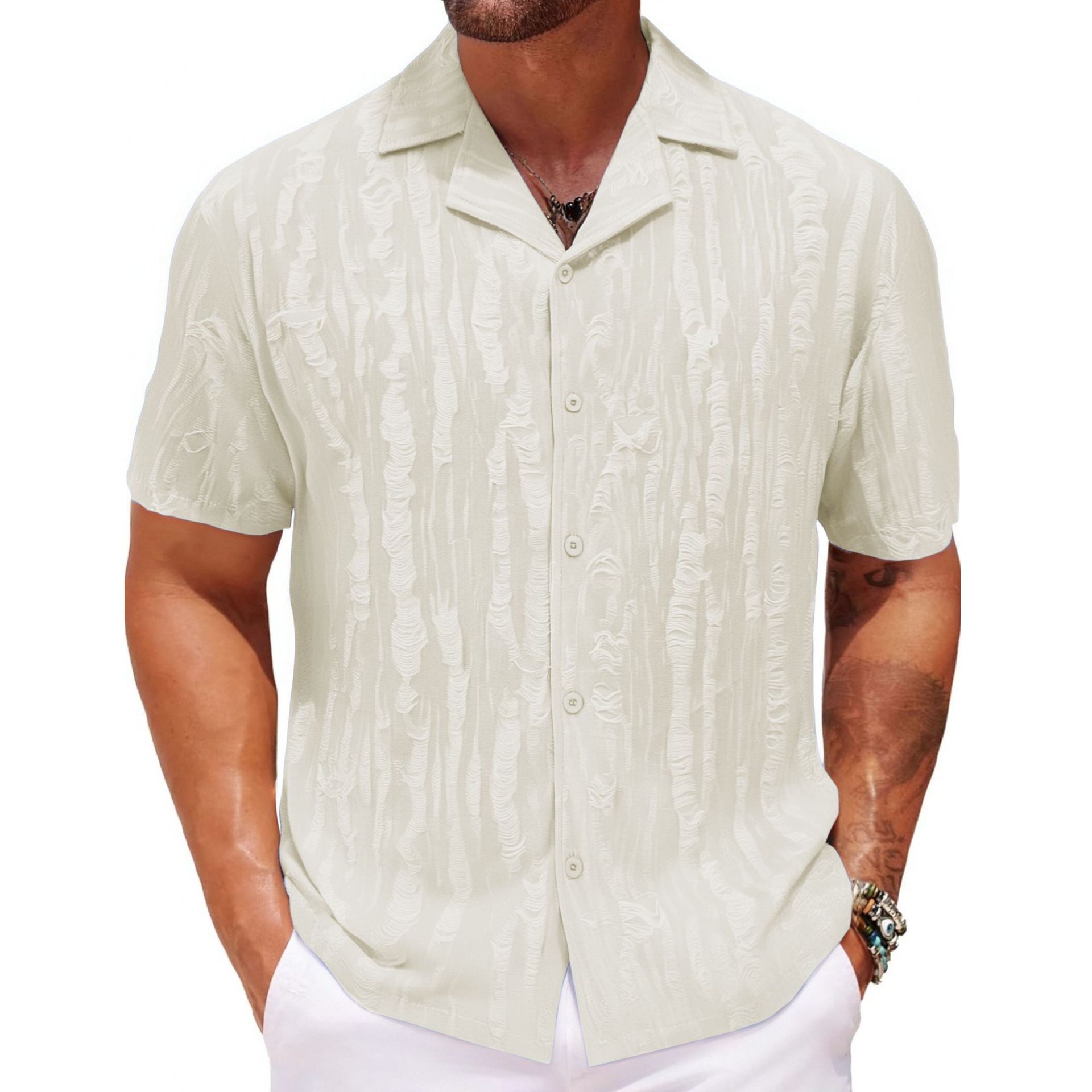 Men’s Cuban Collar Summer Shirt