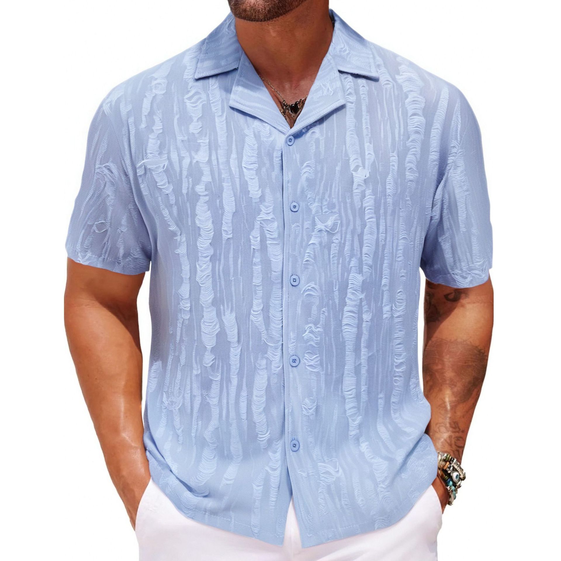 Men’s Cuban Collar Summer Shirt