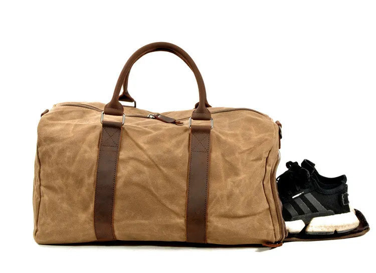 Men’s One-Shoulder Canvas Travel Training Bag